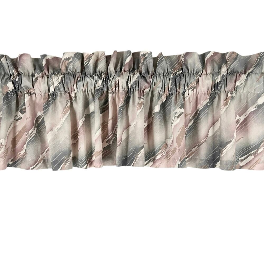 90s Vintage Watercolor Brushstroke Abstract Valance Curtain Muted 1990s